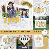 Einfache 2025 Gold Graduation Party Banner