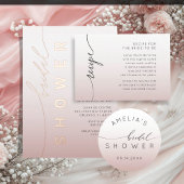 Modern Rose Gold Gradient Bridal Shower Serviette