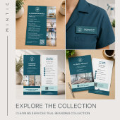 Modern Cleaning Services Logo QR Magnetkarte
