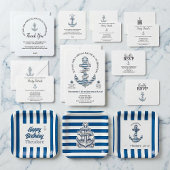 Nautical Striped Anchor Birthday Serviette