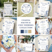 Coastal Wedding Navy Blue Gold RSVP Karte
