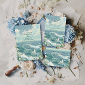 Coastal Sailboat Ocean Wedding Einladung