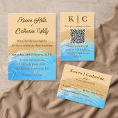Elegant Beach Watercolor wedding rsvp card (Personalisiere diese Kollektion eines unabhängigen Creators.)