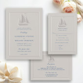 Nautische Imitate mit moderner klassischer Hochzei Einladung