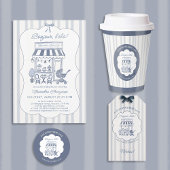 Book Insert Coffee Brewing Brunch Blue Baby Shower