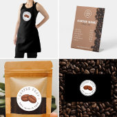 Berufliches Coffee Shop Schwarz-Weiß-Logo Visitenkarte