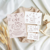 Coffee Theme Beige Cafe Bebe Brewing Baby Shower Pappteller