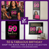 Fiftieth Birthday Custom Name 50 and Fabulous  T-Shirt
