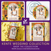 Kente Photo Custom Name WEDDING  Geschenkanhänger