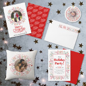 Rot stilisiert Frohe Weihnachten und gewellte Lini Permastempel