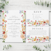 Bold Colorful Watercolor Wildflowers Wedding Pappteller (Personalisiere diese Kollektion eines unabhängigen Creators.)