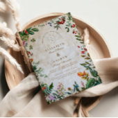 Farbenfrohe Botanische Berry Wedding Dankeskarte