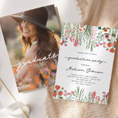 Boho Wildblume Girl Abschluss Ankündigung