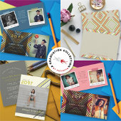 Geometrische Diamond-Mod Streifen Moderner Abschlu Dankeskarte