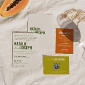 Moderne farbenfrohe Fun Retro Whimsical Wedding RSVP Karte