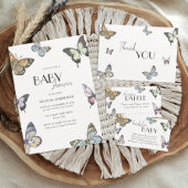 Kleine Butterfly-Babydusche Dankeskarte