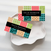 Zigzag, Zickzack, Gingham, Polka Dots, Patchwork Visitenkarte