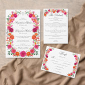 Colorful Bold Pink & Orange Floral Garden Wedding Acryleinladungen (Personalisiere diese Kollektion eines unabhängigen Creators.)