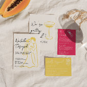 Retro Colorful Hand Drawn Written Summer Wedding Einladung