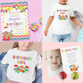 Farbenfrohe Sweet Fun Candy Birthday Party Runder Pappuntersetzer