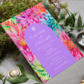 Farbenfrohe Hochzeit mit Flora QR-Code RSVP Karte