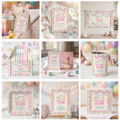 Farbige Whimsical Mädchen Geburtstag Geschenkanhänger