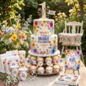 Wilde Blume Wild One 1. Geburtstag Runder Aufkleber