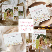 Farbige Wildblumen-Abschlussfeier Serviette