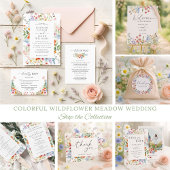 Colorful Wildflower Floral QR Code RSVP Wedding Einladung