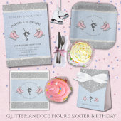 Sparkly Silver Glitter Figure Skater Birthday Geschenkschachtel