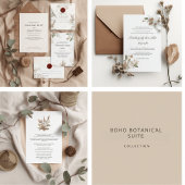 Neutrale Boho-Botanische Hochzeitsprogrammkarte