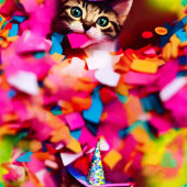 Confetti Eater Kitty - Geburtstagskassetten Pappbecher