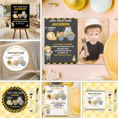 "Dig In! Construction Truck Party for 4th Birthday Pappteller