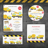 Einladung zum Geburtstag des Baukasten Runder Aufkleber