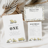 Bau von LKWs Boys 1. Geburtstag Poster