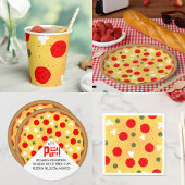 Cooler Pizza-Party Kindergeburtstag Rechteckiger Pappuntersetzer