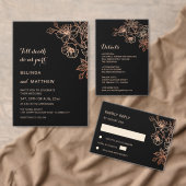  Copper Black Wedding RSVP (Personalisiere diese Kollektion eines unabhängigen Creators.)