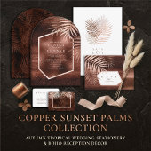 Copper Sunset Palms Hochzeit ID1323 Dankeskarte