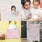 Lila Coquette Bows Extravagant EIN Geburtstag Foto Einladung