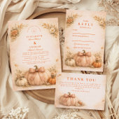 Coquette Bow Pumpkin Fall Wedding Einladung
