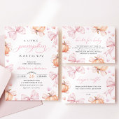 Wasserfarbe Pumpkin Pink Bow Baby Dusche Serviette