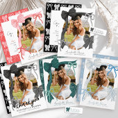 Red Bows Photo Message Graduation Announcement Einladung