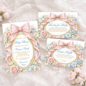 Coquette Bow Bloom Baby Shower Thank You Runder Aufkleber