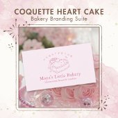 Coquette Pink Heart Cake Bewerte uns QR Code Visitenkarte