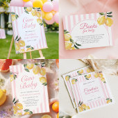 Kokette rosa Baby Shower mit Zitrone Pappteller