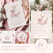 Pink Little Bunny Baby Shower Geschenkanhänger