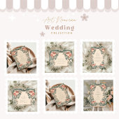 Coral Wildblume Rahmen Hochzeit Einladung