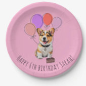 Adorable 'Happy Birthday' Pink Corgi Birthday Gift Golfball