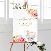 Aquarell-Blumentassencode-Baby-Shower-Tee Einladung