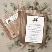 Country Rustic Monogram Tree & Wood Wedding Rechteckiger Pappuntersetzer (Personalisieren Sie die Kollektion dieses unabhängigen Creators. Test)